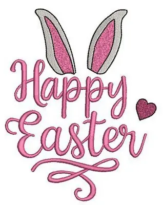 Authentic Happy Easter Embroidery Design
