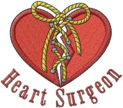 Authentic Heart Surgeon Embroidery Design