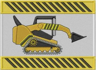 Bobcat Caution Embroidery Design No Minimum Order
