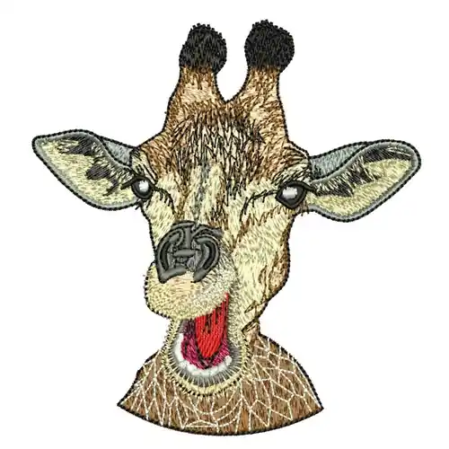 Genuine Giraffe Head Embroidery Design