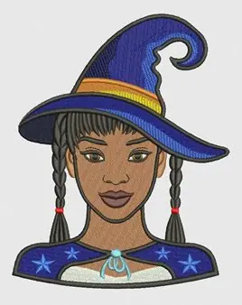 Witch Head Embroidery Design Viral