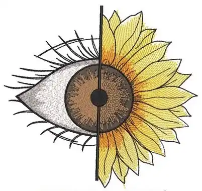 Money Back Guarantee Sunflower Eye Embroidery Design