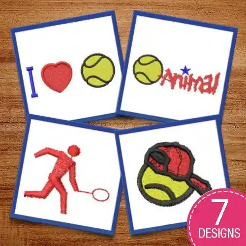 Genuine Tennis Fun Embroidery design pack by Sew Man Embroidery, Embroidery Packs on EmbroideryDesigns.com