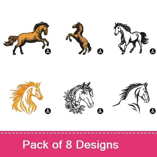 Horses Embroidery design pack by Stitch Mama Creations, Embroidery Packs on EmbroideryDesigns.com Get Yours