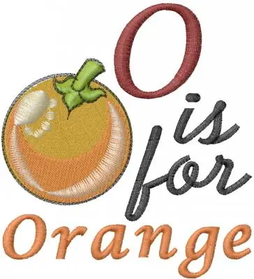 O Is For Orange Embroidery Design Bulk Order