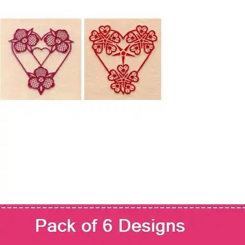Lace Valentine Hearts Embroidery design pack by Starbird Inc, Embroidery Packs on EmbroideryDesigns.com Buy Online
