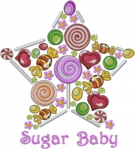 Candy Star Sugar Baby Embroidery Design Deal