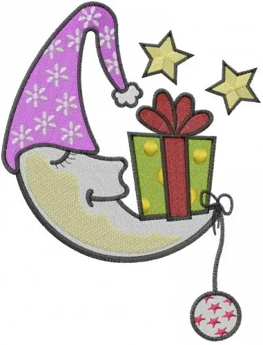 Clearance Crescent Moon Embroidery Design
