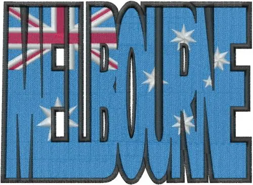 In Demand Melbourne Flag Embroidery Design