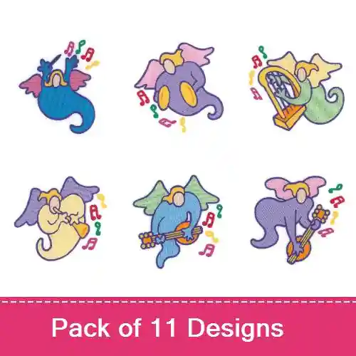 Exclusive Musical Angels Embroidery design pack by Starbird Inc, Embroidery Packs on EmbroideryDesigns.com