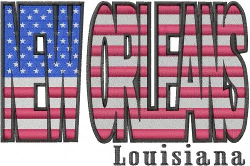 Budget New Orleans Flag Embroidery Design