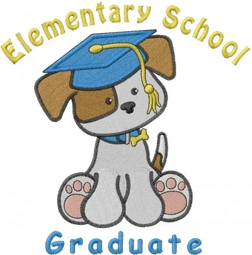 Elementary Graduate Embroidery Design Express Delivery