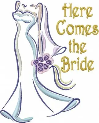 Here Comes Bride Embroidery Design In Demand