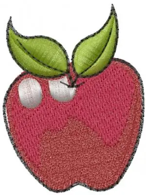 Red Apple Embroidery Design Fast Shipping