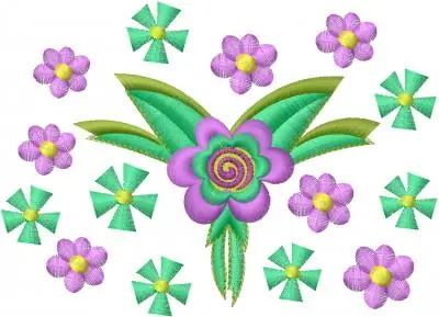 Must Have Group of Flowers Embroidery Design