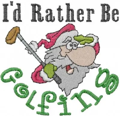 Rather Be Golfing Embroidery Design Express Delivery