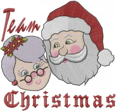 Team Christmas Embroidery Design Same Day Shipping