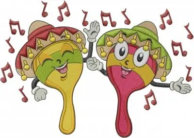 Two Maracas Embroidery Design Today Only