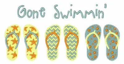 No Minimum Order Gone Swimmin Embroidery Design