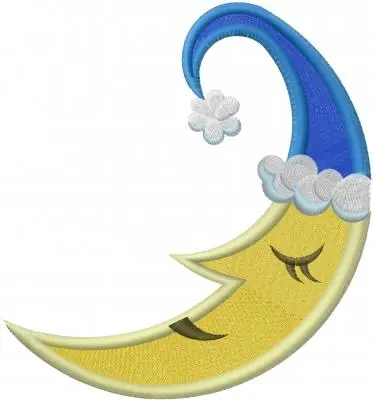 Next Day Delivery Moon Sleeping Embroidery Design
