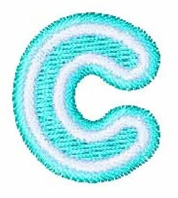Neon Font Lowercase C Embroidery Design No Minimum Order