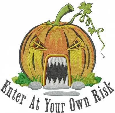 Your Own Risk Embroidery Design Modern