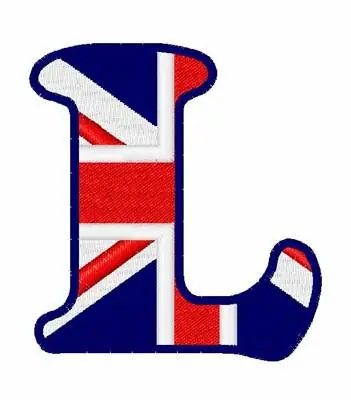 British Flag Font L Embroidery Design Mega Sale