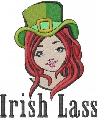Fast Shipping Irish Lass Embroidery Design
