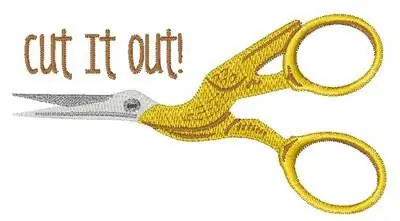 Worldwide Shipping Cut it Out! Embroidery Design