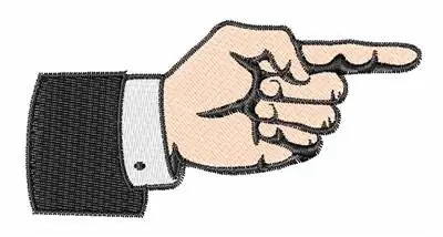 Warranty Included Pointing Hand Embroidery Design