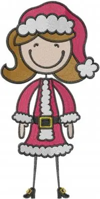 Factory Price Christmas Girl Embroidery Design