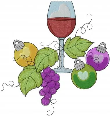 Christmas Wine Embroidery Design Best Price