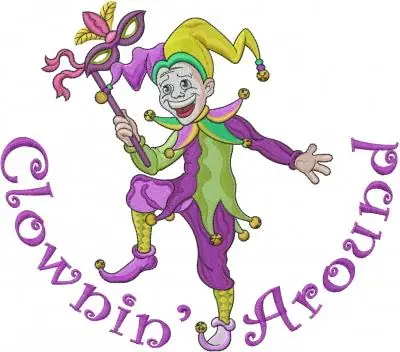 Clownin Around Embroidery Design Next Day Delivery