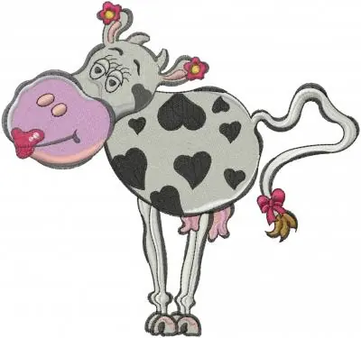 Top Pick Cow Love Embroidery Design