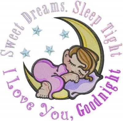 Price Cut Sweet Dreams Sleep Tight Embroidery Design