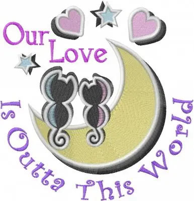 Our Love Cats Embroidery Design Premium