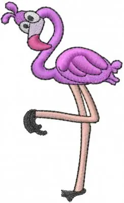 Premium Cartoon Flamingo Embroidery Design