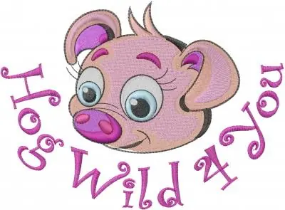 Wholesale Hog Wild 4 You Embroidery Design