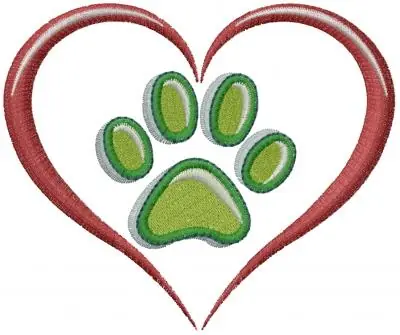 Dog Love Paw Embroidery Design Discount
