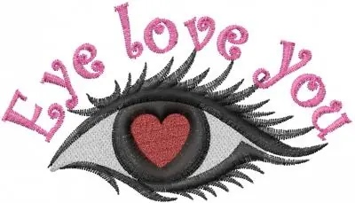 Eye Love You Embroidery Design Crafted