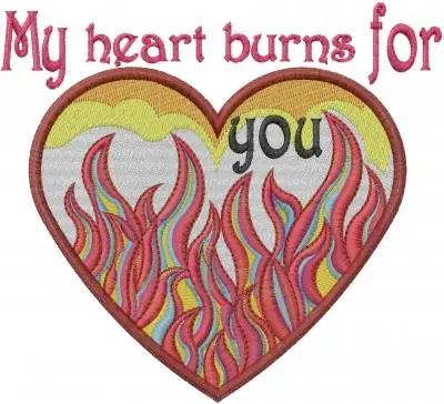 Must Have My Heart Burns Embroidery Design