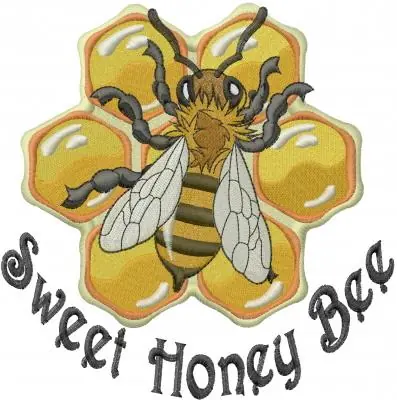Sweet Honey Bee Embroidery Design Limited Time