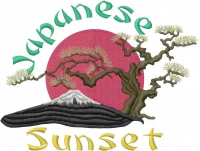 Buy Online Japanese Sunset Embroidery Design