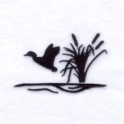 Duck Silhouette Scene Embroidery Design In Demand