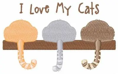 Original Love My Cats Embroidery Design