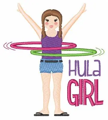 Hula Girl Embroidery Design Flash Sale
