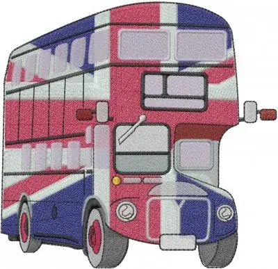 British Bus Embroidery Design Big Sale