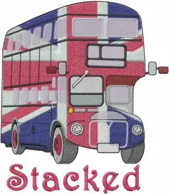 Stacked Bus Embroidery Design Direct From Factory