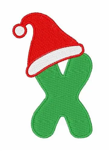 Christmas Hat Font X Embroidery Design Buy Today
