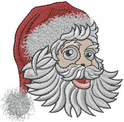 Surfing Santa Head Embroidery Design Big Sale
